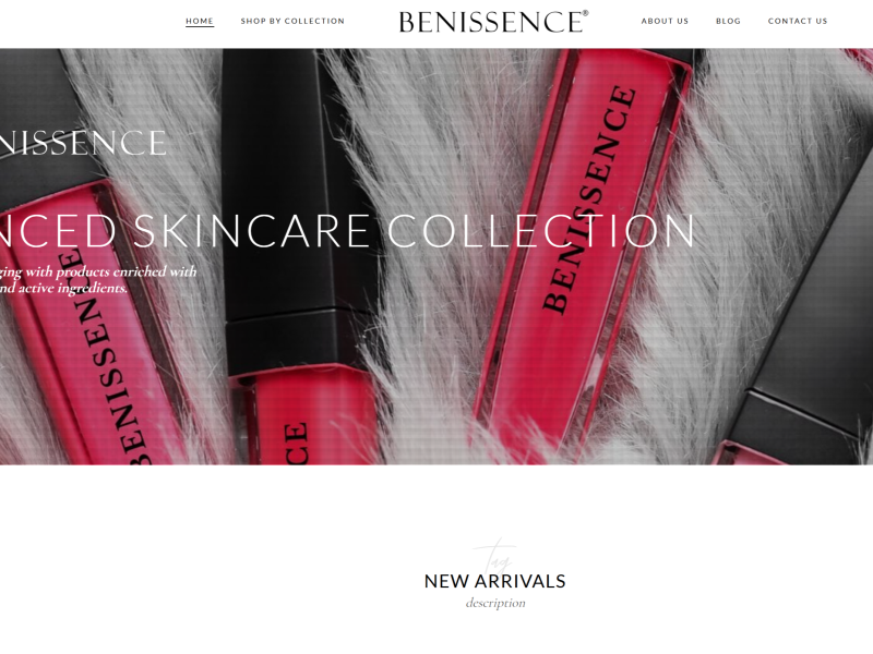 Benissence web design portfolio
