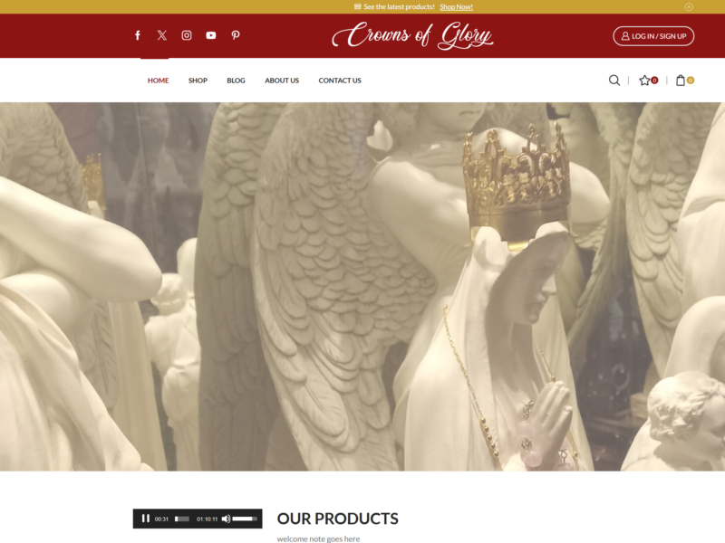 Crowns of Glory Store website design portfolio
