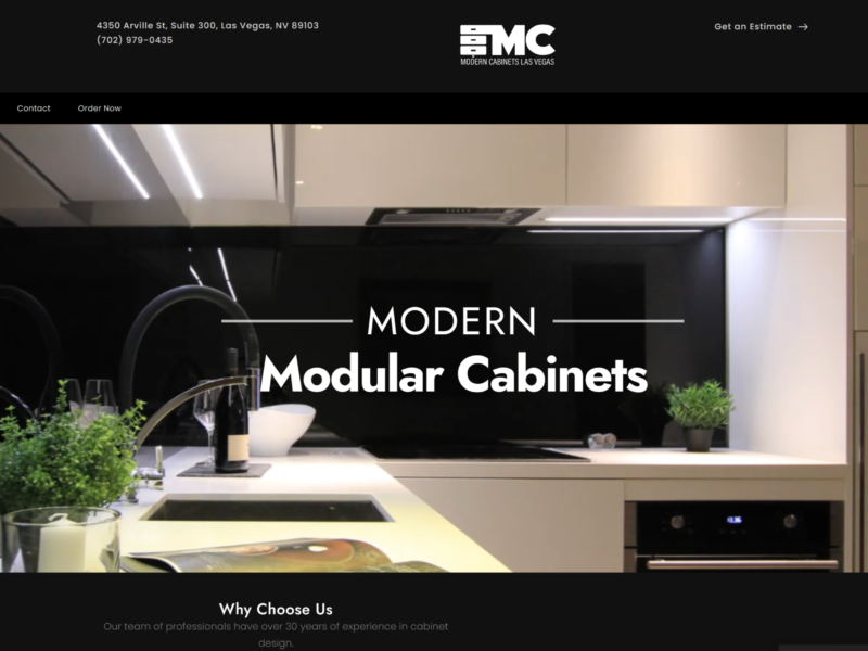 Modern Cabinets Las Vegas website design portfolio