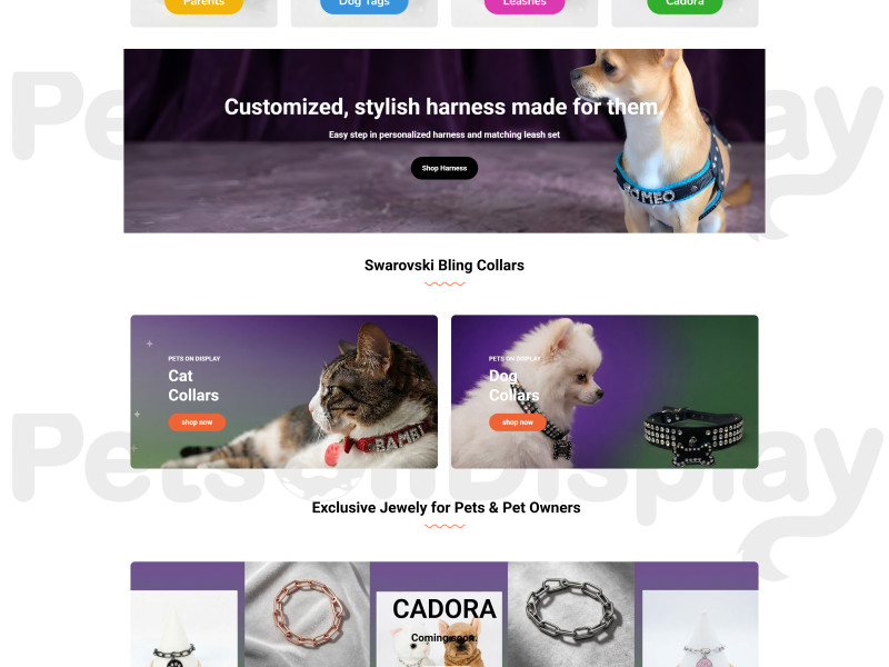 Pets On Display website design portfolio