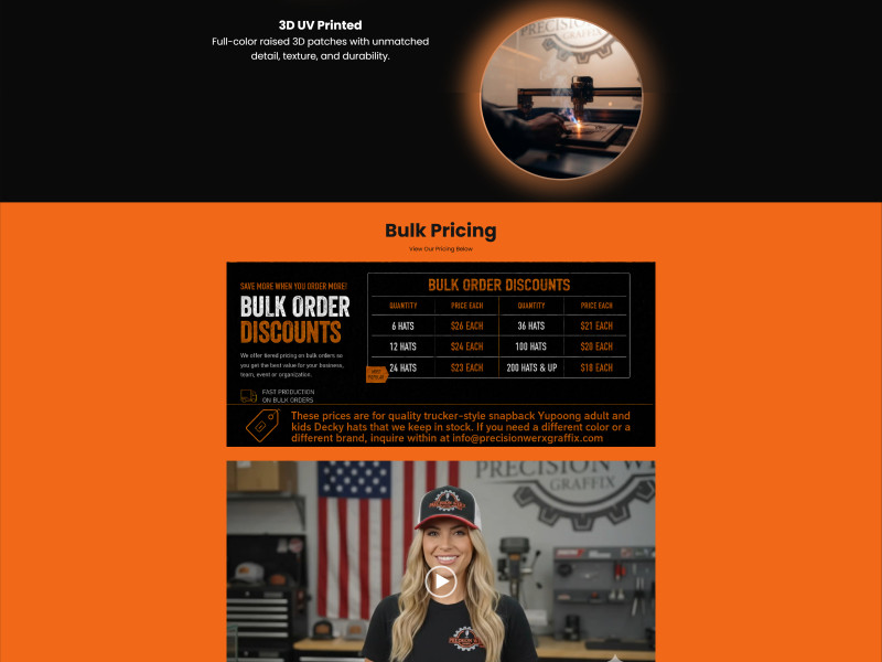 Precision Werx Graffix website design portfolio