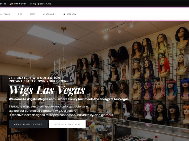 Las Vegas website design portfolio screenshot